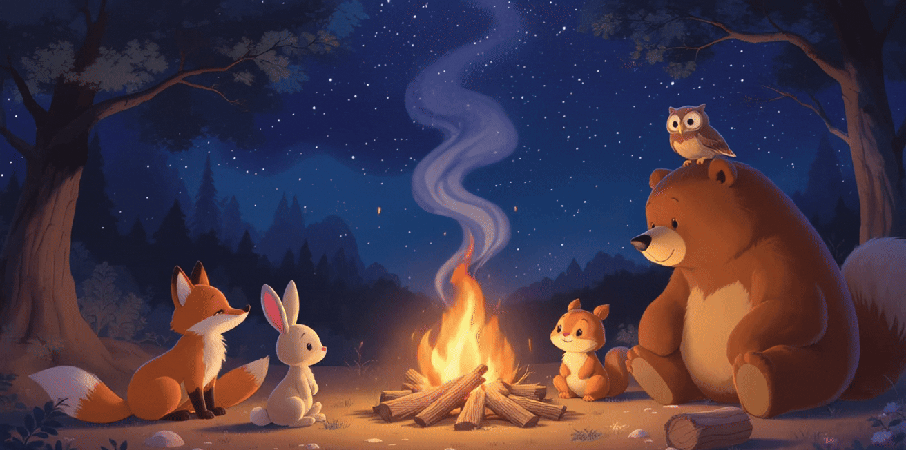 明亮的篝火场景